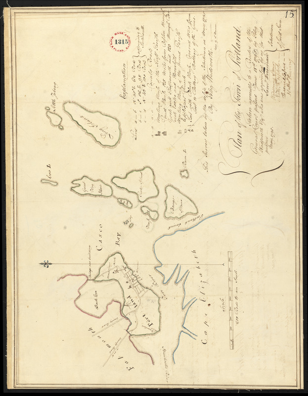 Plan of Portland made by Peleg Wadsworth, dated May 1795.