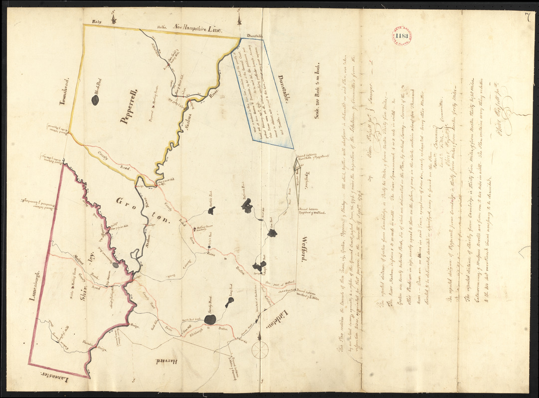 Plan of Groton, Pepperell and Shirley, made by Oliver Prescott, Jr., dated September, 1794.