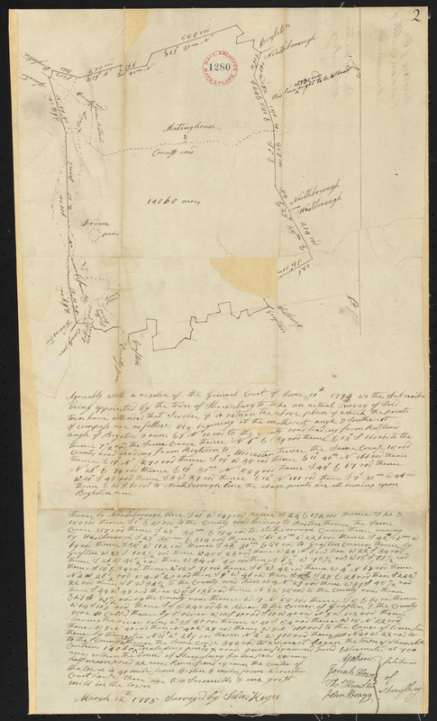 Plan of Shrewsbury surveyed by Silas Keyes, dated 1794-5.
