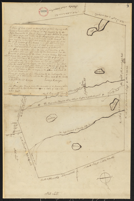 Plan of Township No.7 (Sumer) and Hartford (Township No.6), made by Noah Bosworth, dated 1794-5.