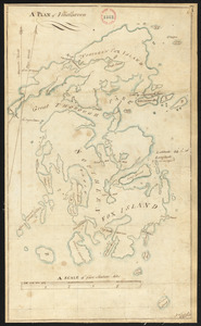 Plan of Vinalhaven made by J. Vinal, in 1786. Scale 200rds to 1".