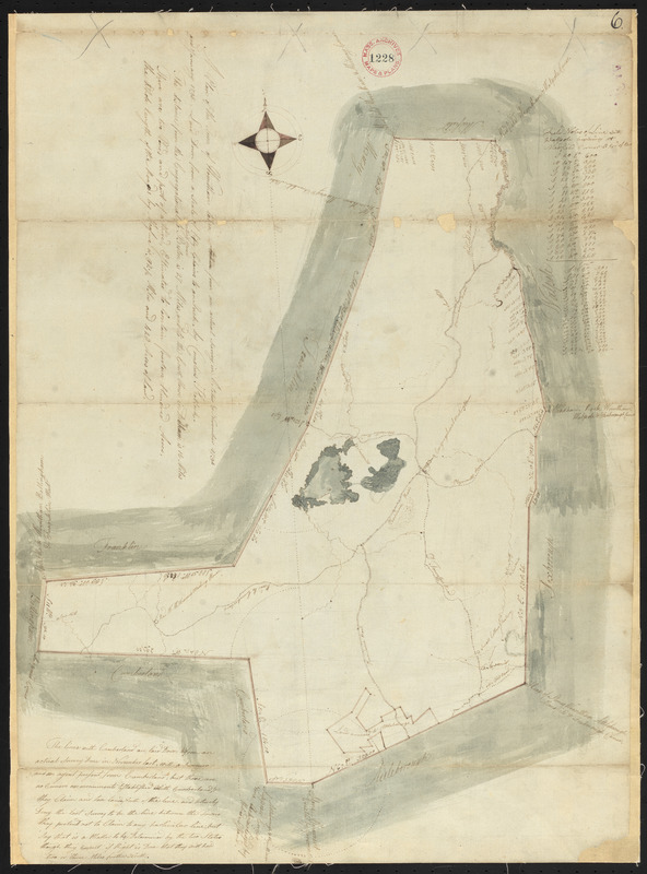Plan of Wrentham surveyed by Cornelius Kollock, dated January 1795.