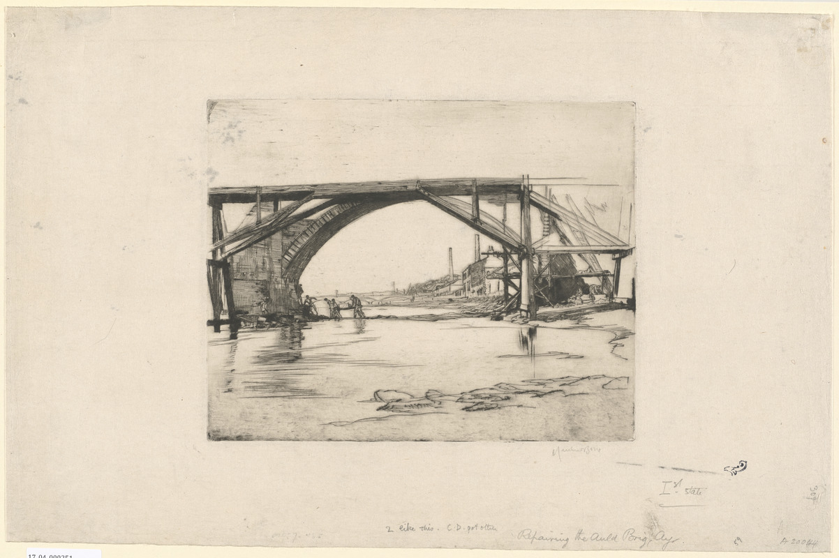 Repairing the Auld Brig, Ayr No. 1