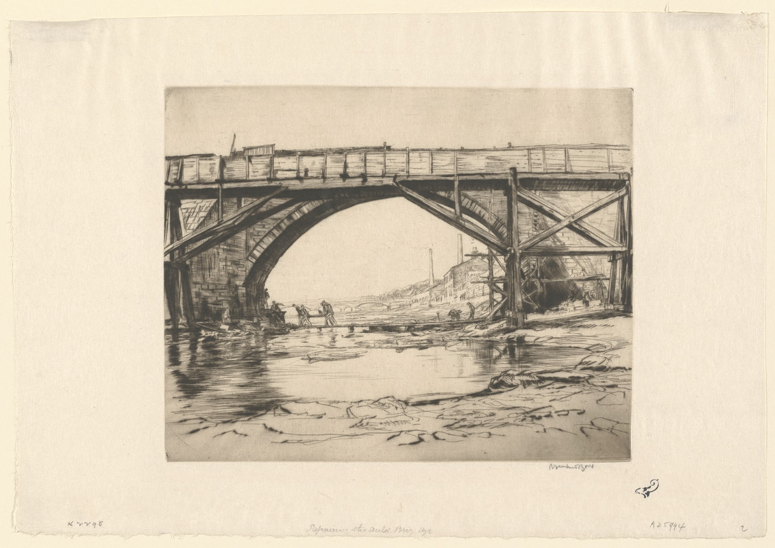 Repairing the Auld Brig, Ayr No. 1