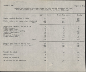 Summary of Criminal Cases for 1929