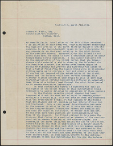 Letter from A. L. Hall to Joseph W. Keith, Deputy District Attorney (Southeastern District)