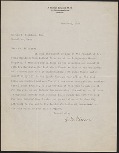 Letter from A. Warren Stearns to Harold P. Williams, District Attorney (Southeastern District)