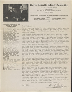 Mailers from the Sacco-Vanzetti Defense Committee to Mary E. Haskell