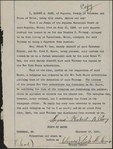 Affidavit of Robert A. Cony