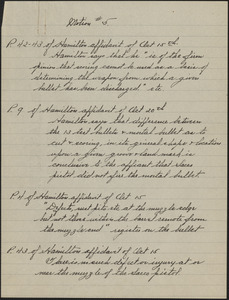 Supplementary Motions for a New Trial - Fifth Motion: Hamilton, handwritten notes