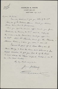 Letter from Charles E. Waite to Joseph W. Keith, Deputy District Attorney (Southeastern District)