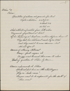 Handwritten notes concerning supplementary motions for a new trial
