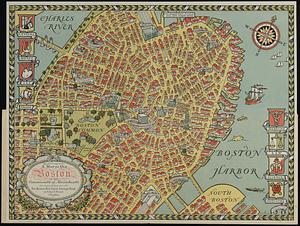 A map of old Boston in the Commonwealth of Massachusetts