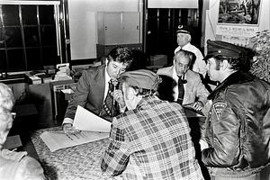 Election night city clerk's office, assistant clerk Frank Kowalski, attorney Harry Toltz