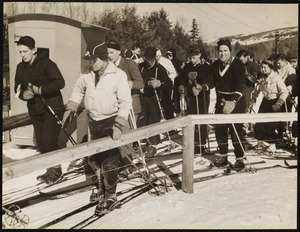 Waiting in line at the rope tow Gilford, N.H.