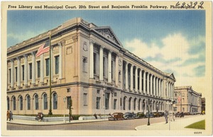 Free library and municipal court, 20th Street and Benjamin Franklin Parkway, Philadelphia, Pa.