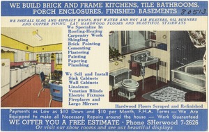 We build brick and frame kitchens, tile bathrooms, porch enclosures, finished basements