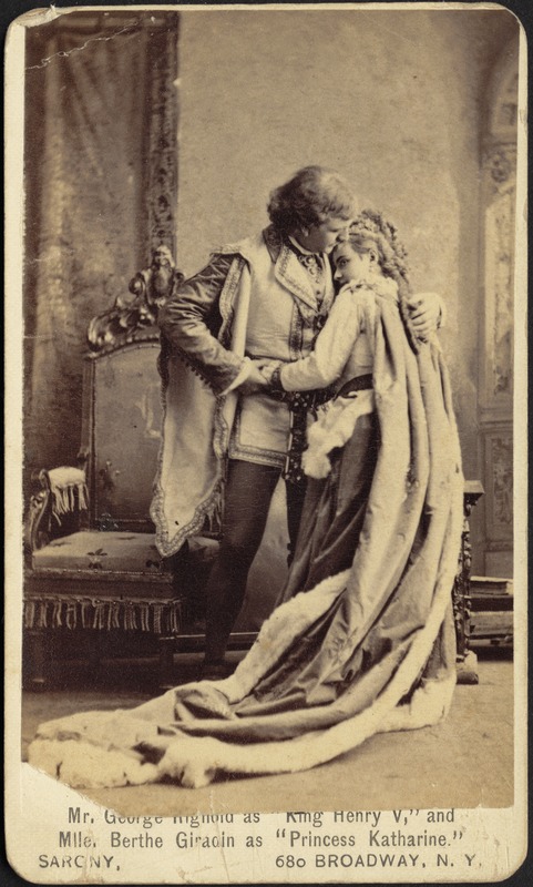 Mr. George Rignold as "King Henry V," and Mlle. Berthe Giradin as "Princess Katharine."