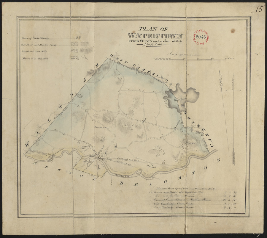 Plan of Watertown made by John G. Hales, dated June 1830