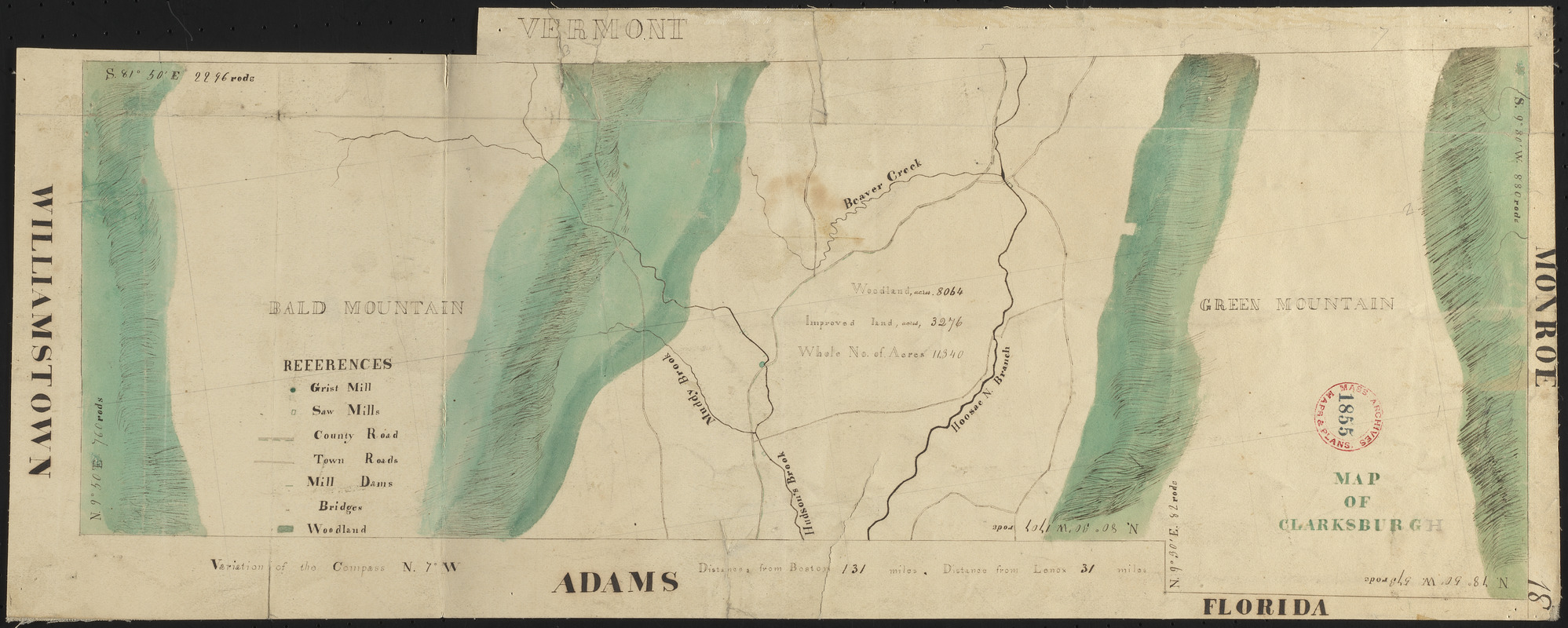 Plan of Clarksburg, surveyor's name not given, dated 1830