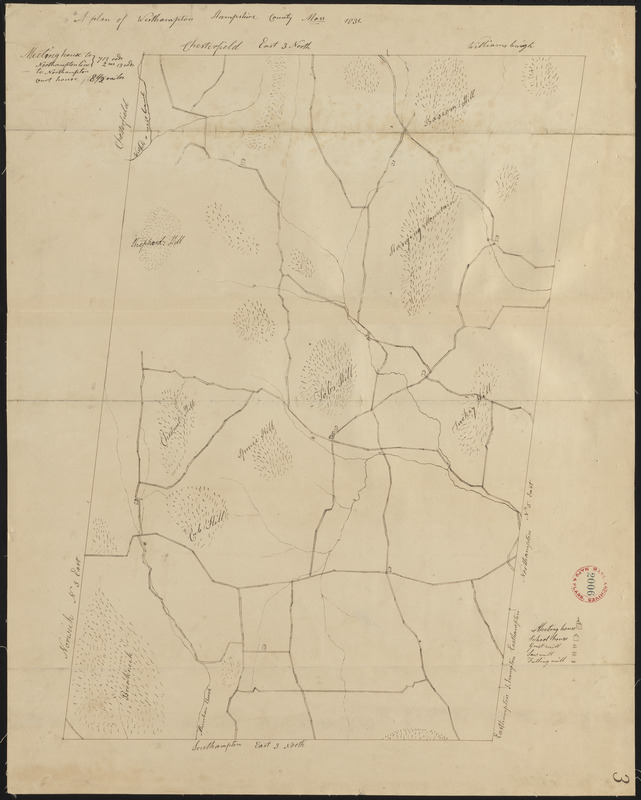 Plan of Westhampton, surveyor's name not given, dated 1831