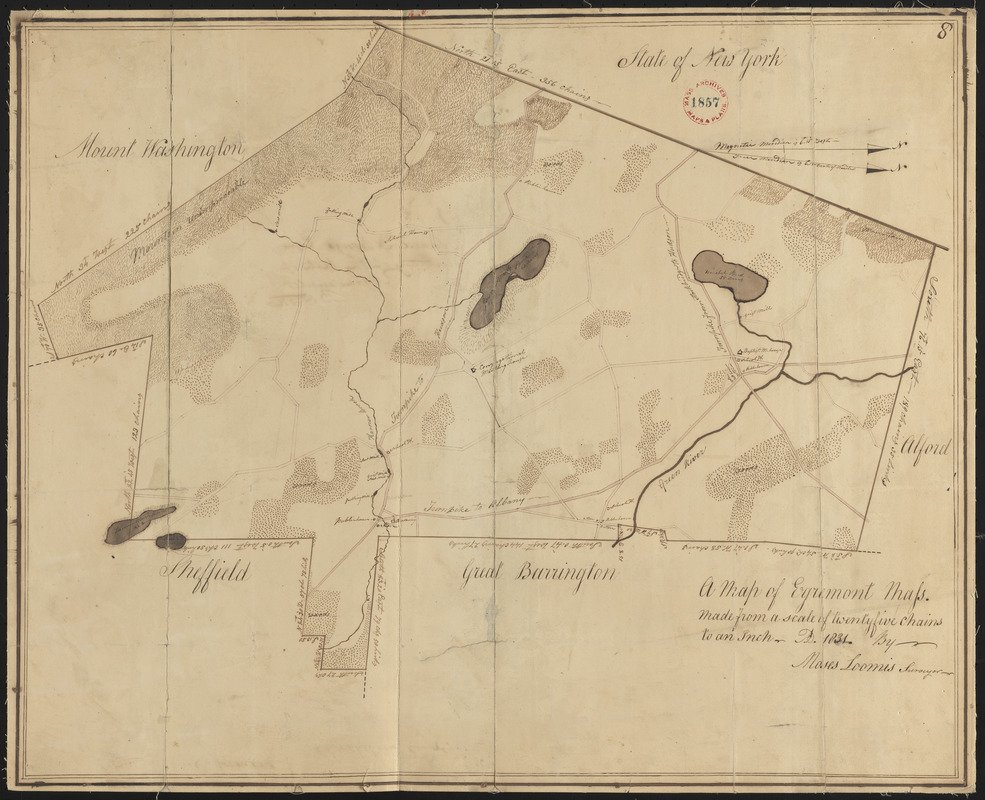 Plan of Egremont made by Moses Loomis, dated 1831