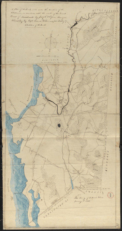 Plan of Seekonk made by Joseph W. Capron, dated January 1831