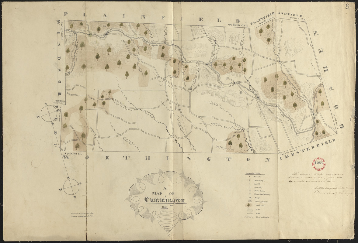 Plan of Cummington, surveyor's name not given, dated June 1831