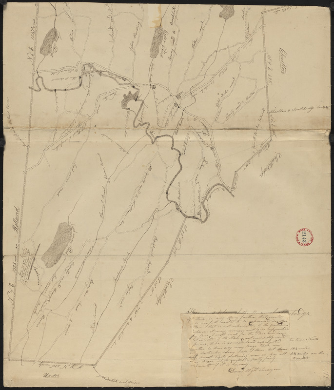Plan of Sturbridge made by David Wright, dated October 1831