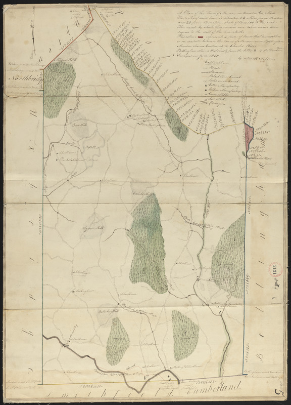 Plan of Mendon made by Newell Nelson, dated June 1830