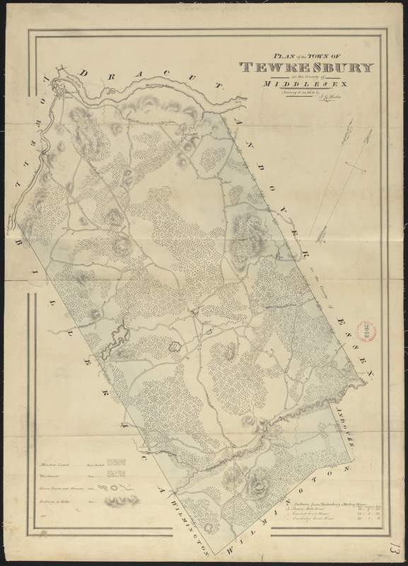 Plan of Tewksbury made by John G. Hales, dated 1831