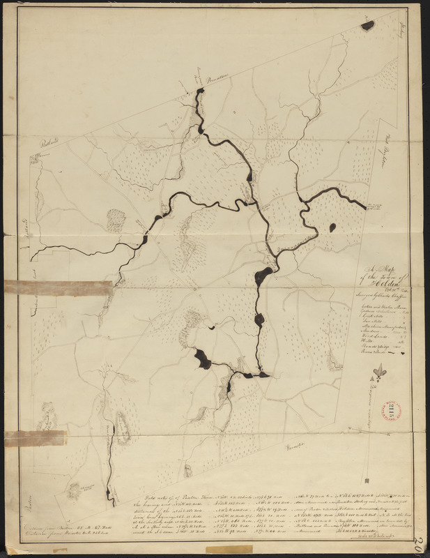 Plan of Holden made by Charles Chaffin, dated October 20, 1831