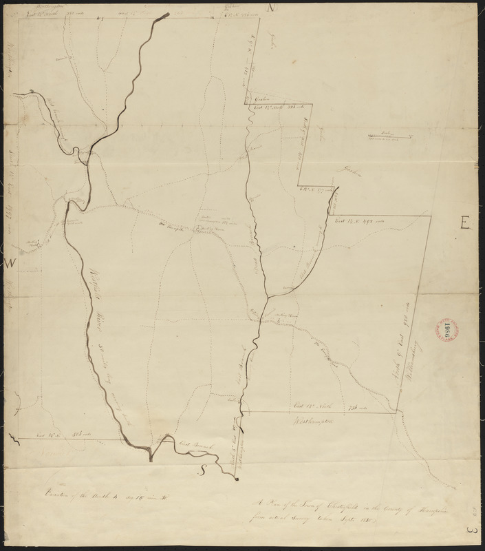 Plan of Chesterfield, surveyor's name not given, dated 1830