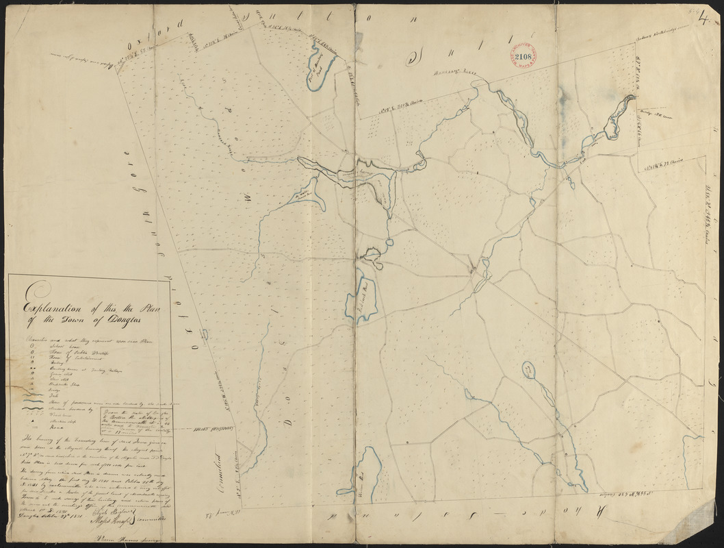 Plan of Douglas made by Warren Humes, dated October 20, 1831