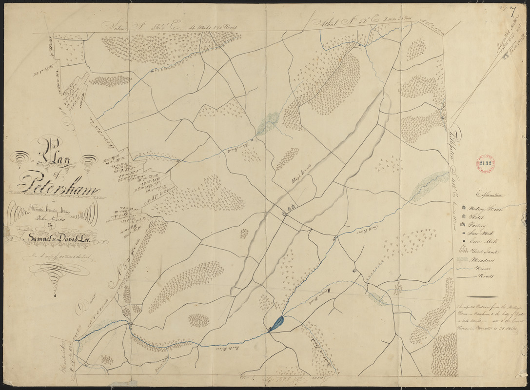 Plan of Petersham made by David Lee and Samuel Lee, dated November 30, 1830