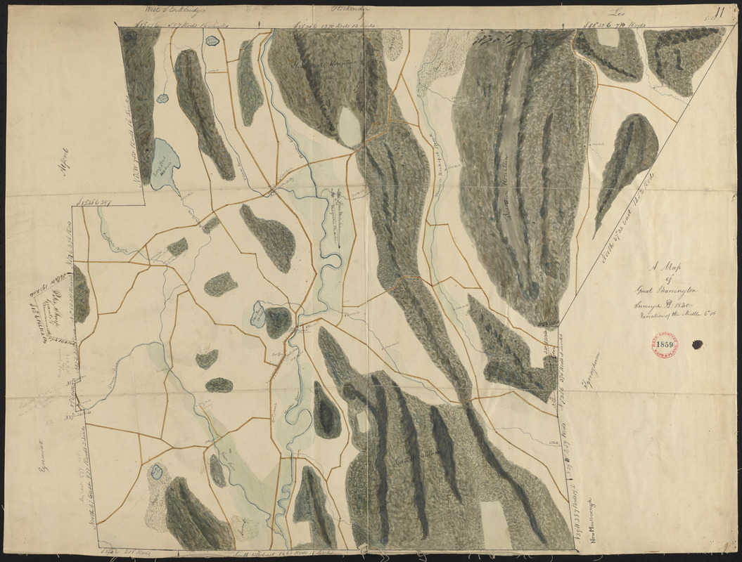 Plan of Great Barrington, surveyor's name not given, dated 1830
