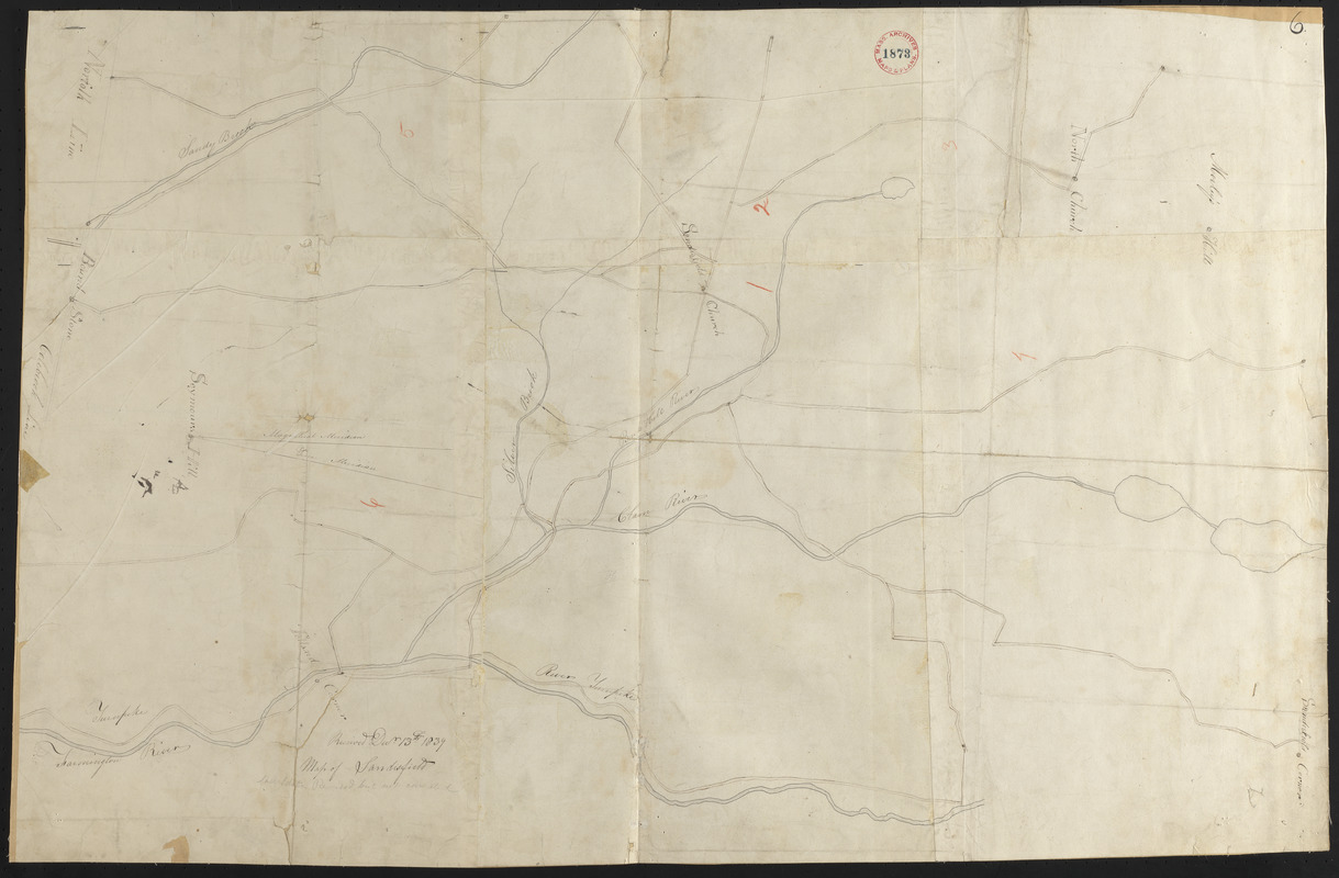 Plan of Sandisfield made by Luke, Barber, dated December 24, 1830