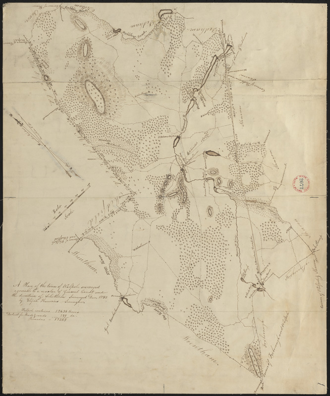 Plan of Walpole made by Elijah Hewins, dated December, 1832