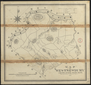 Plan of West Newbury made by Philander Anderson, dated 1830