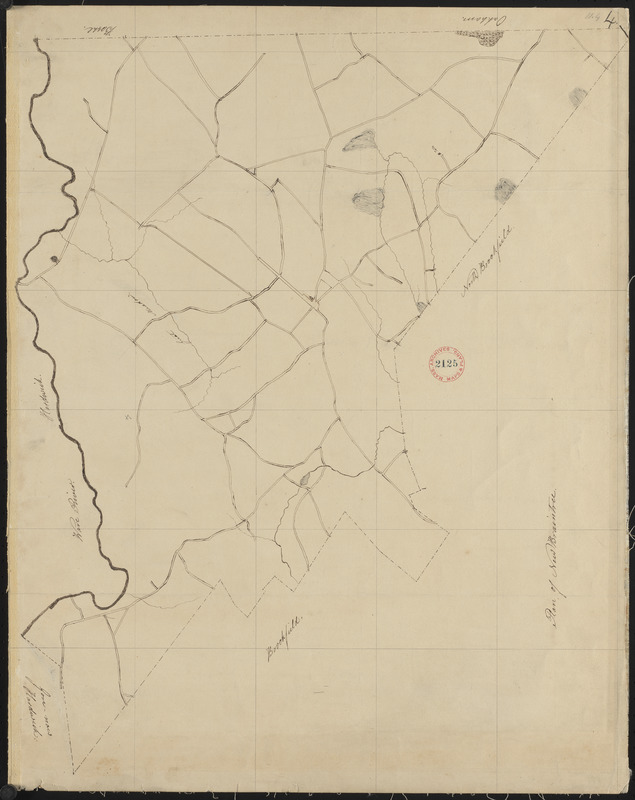 Plan of New Braintree made by Gardner Ruggles, dated 1830