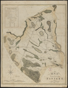 Plan of Danvers made by John W. Proctor, dated 1832