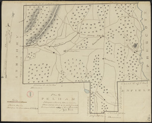 Plan of Pelham made by Cook, Zeba, and John Parmenter, dated October, 1830