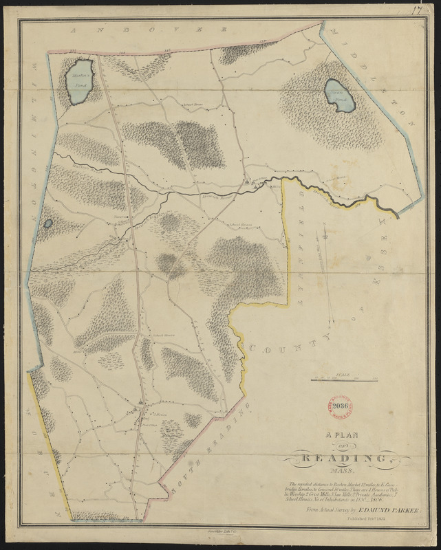 Plan of Reading made by Edmund Parker, dated 1830