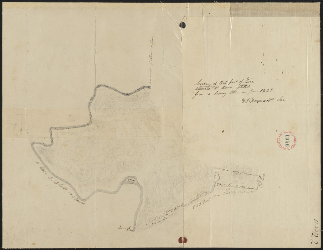 Plan of Rowe (Zoar) made by E. P. Farnsworth, dated 1839