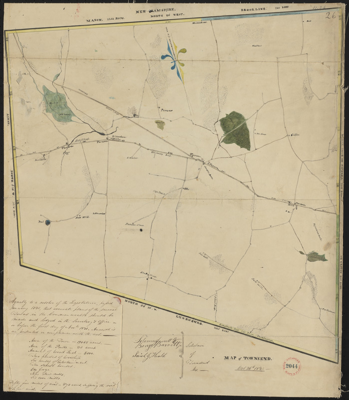 Plan of Townsend, surveyor's name not given, dated October 26, 1831