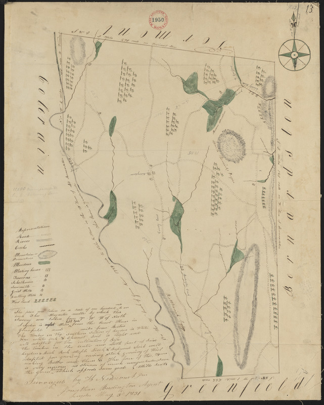 Plan of Leyden made by H. Newcomb Jr, dated May 3, 1831