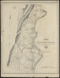 Plan of West Springfield made by J. Lathrop, dated August 1831
