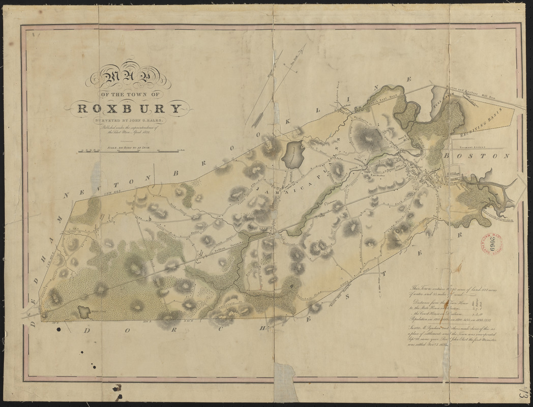 Plan of Roxbury made by John G. Hales, dated 1830