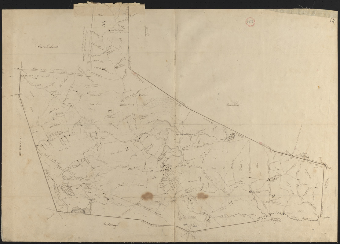 Plan of Wrentham, surveyor's name not given, dated 1830
