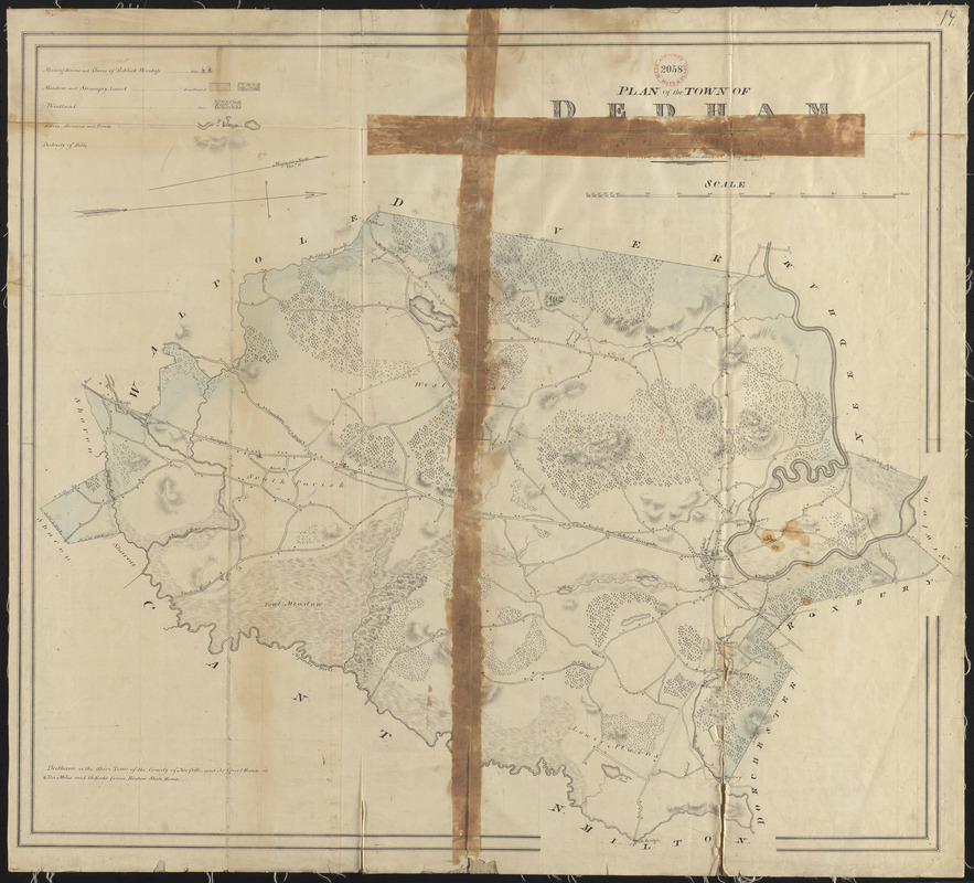 Plan of Dedham made by John G. Hales, dated 1831